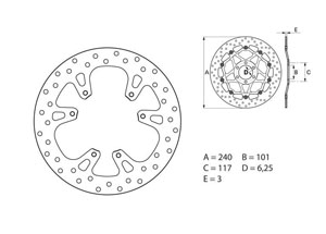 Disque de frein avant Brembo Serie ORO rond fixe Honda CRF250R