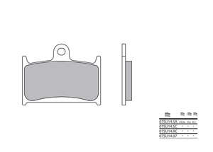 Plaquette de frein BREMBO type 07SU14LA métal fritté route